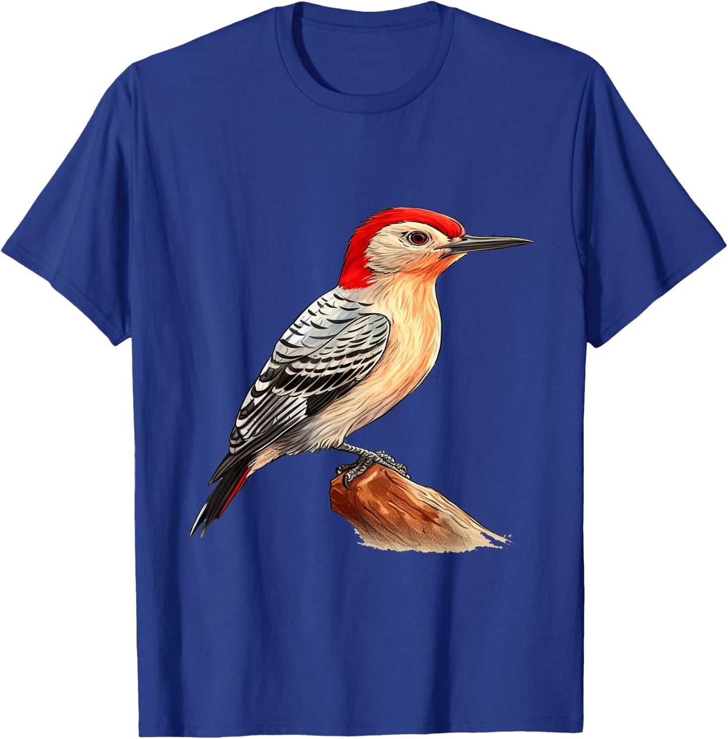 Red bellied woodpecker bird lover illustration T-Shirt - T-Shirt | Royal