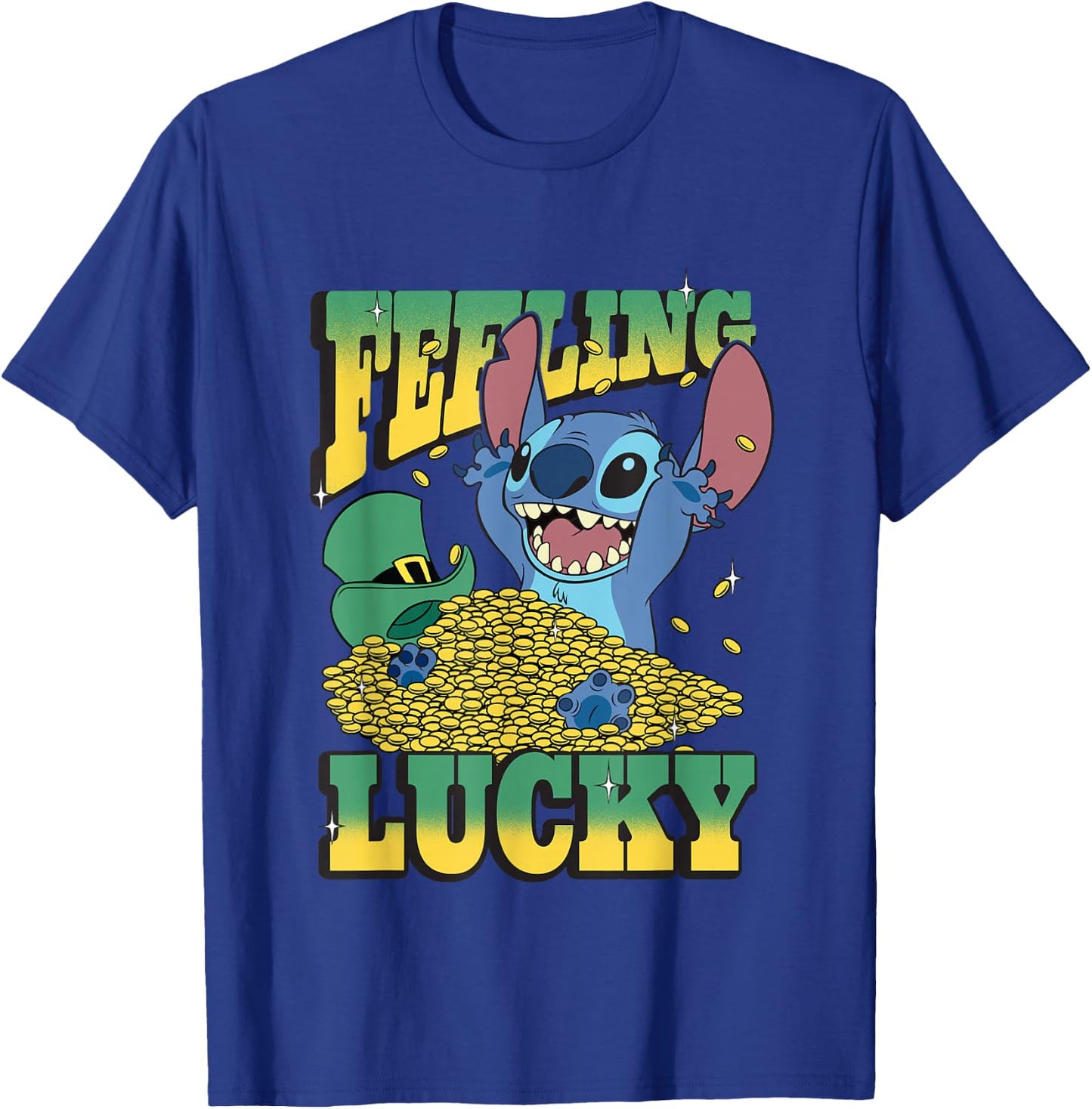 Disney Lilo & Stitch St. Patrick's Day Feeling Lucky Stitch T-Shirt - T-Shirt | Royal