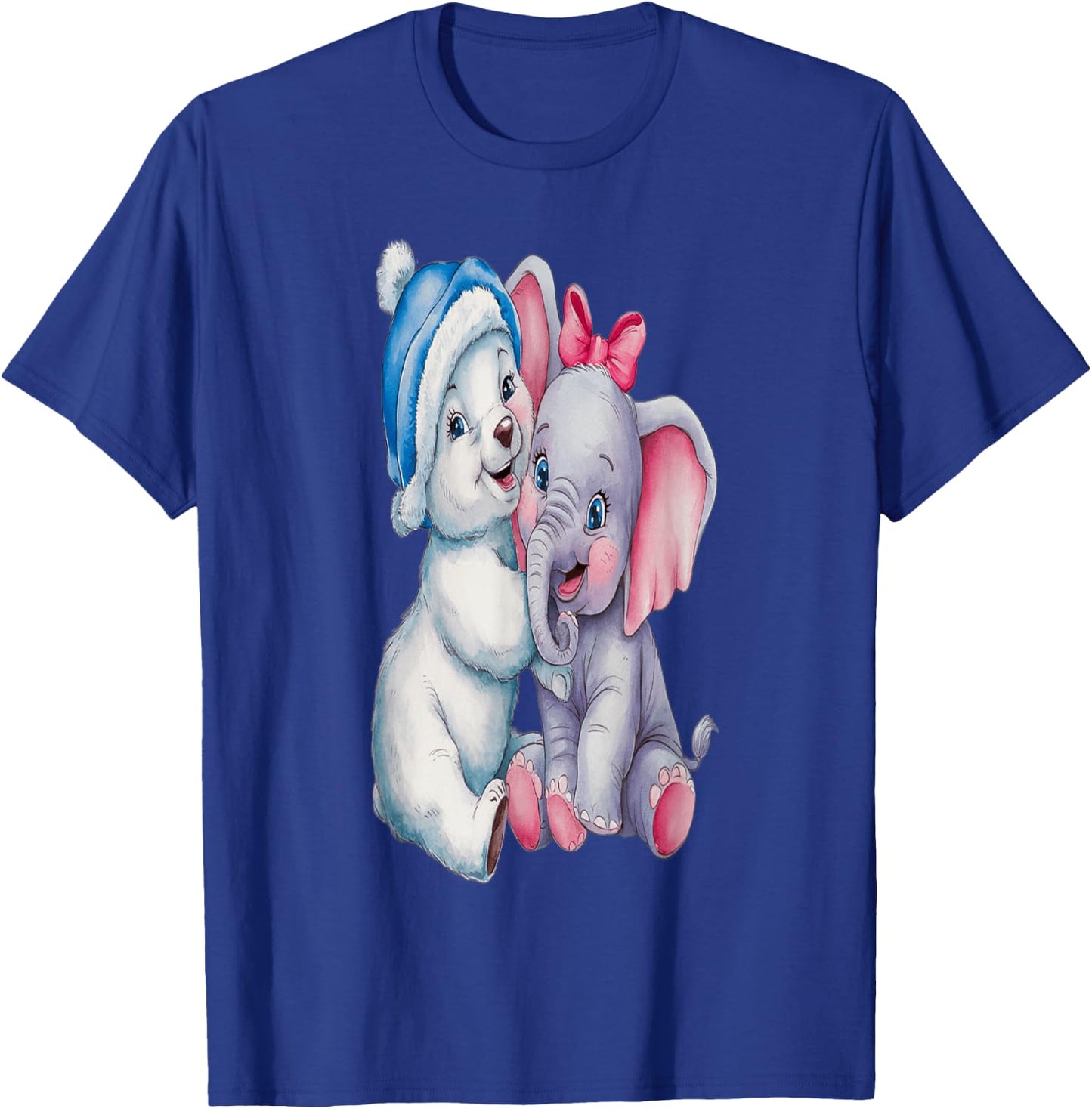 Ours caline éléphant , Black, S T-Shirt - T-Shirt | Royal