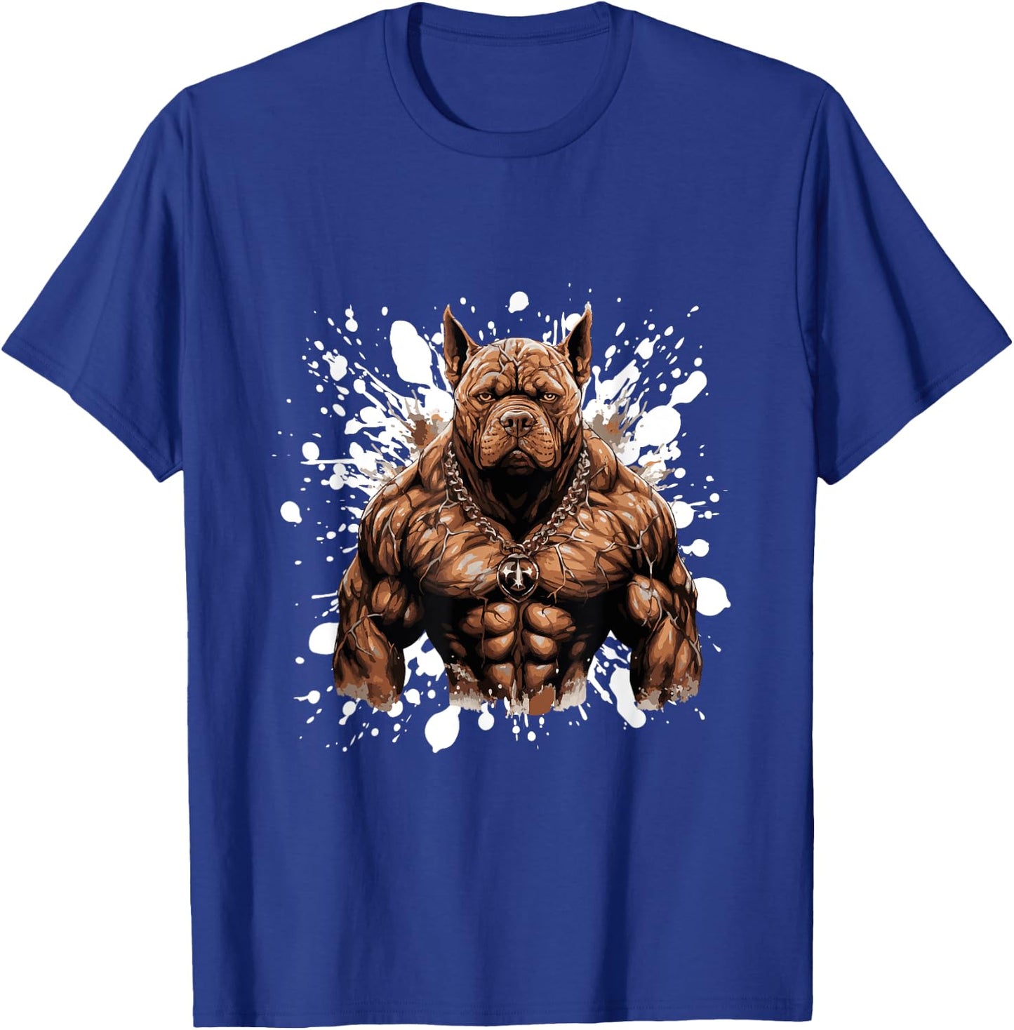 Dog with Pit Muscles | Training Gym Bodybuilding T-Shirt - T-Shirt | Royal