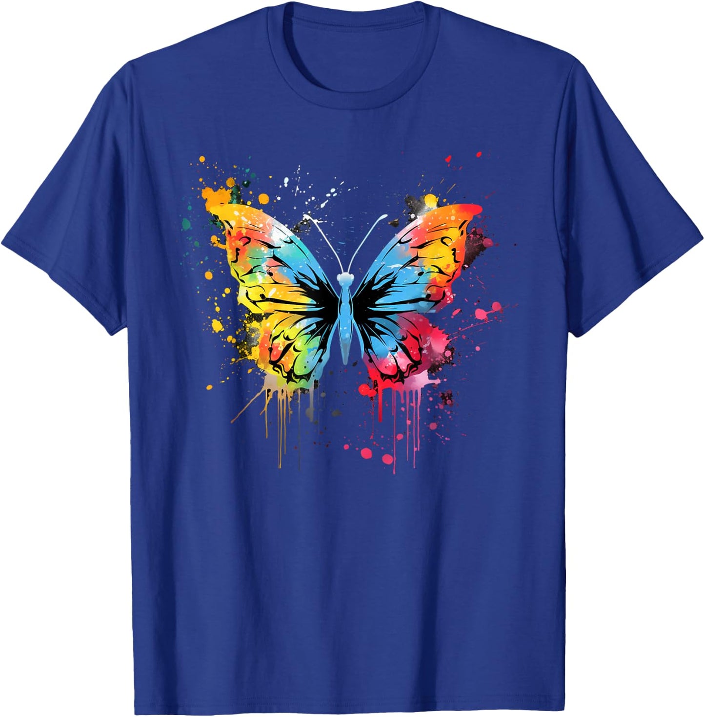 Artistic Colorful Pop Art painted Butterfly T-Shirt - T-Shirt | Royal
