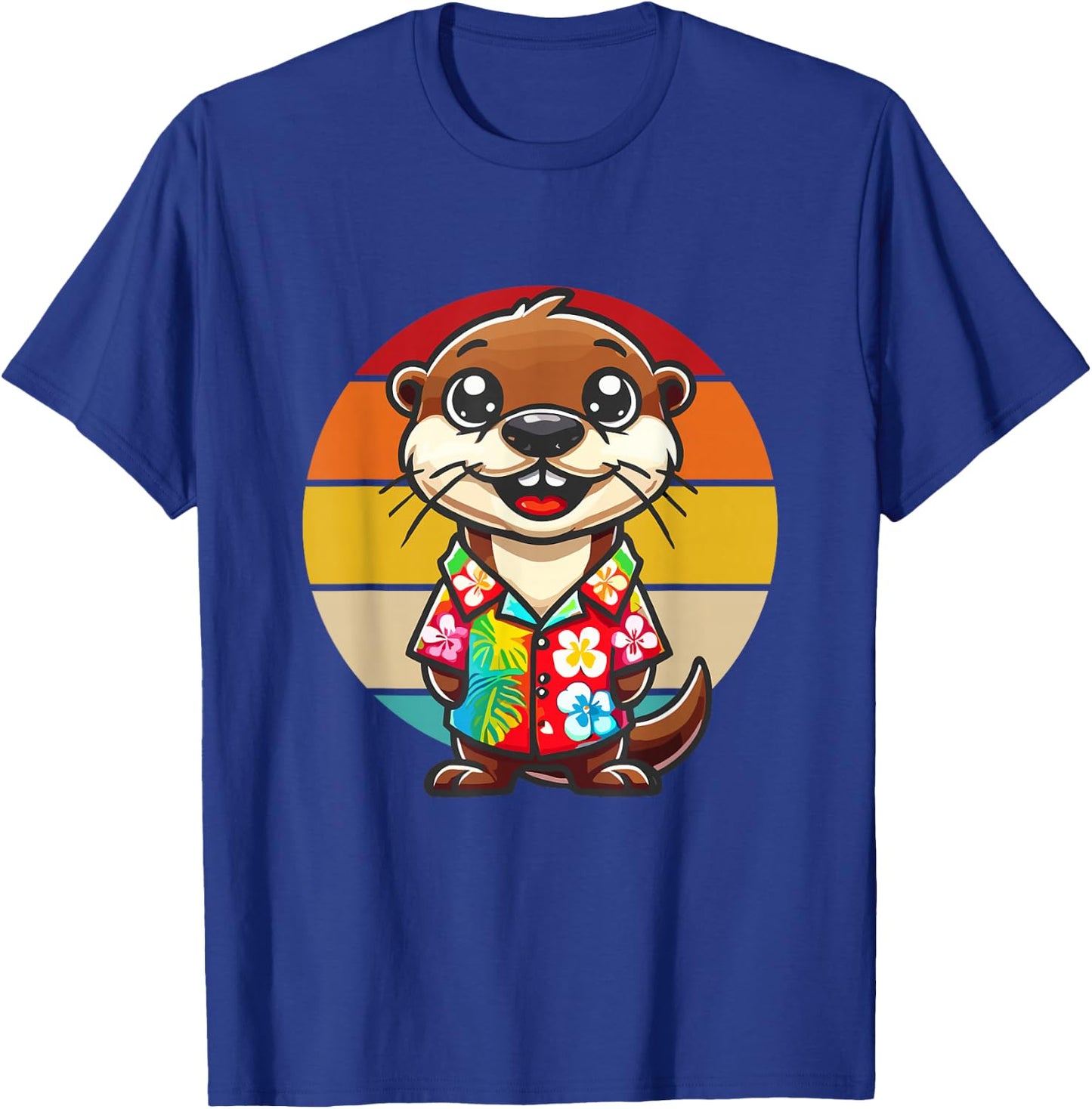 Summer Otter Hawaiian T-Shirt - T-Shirt | Royal
