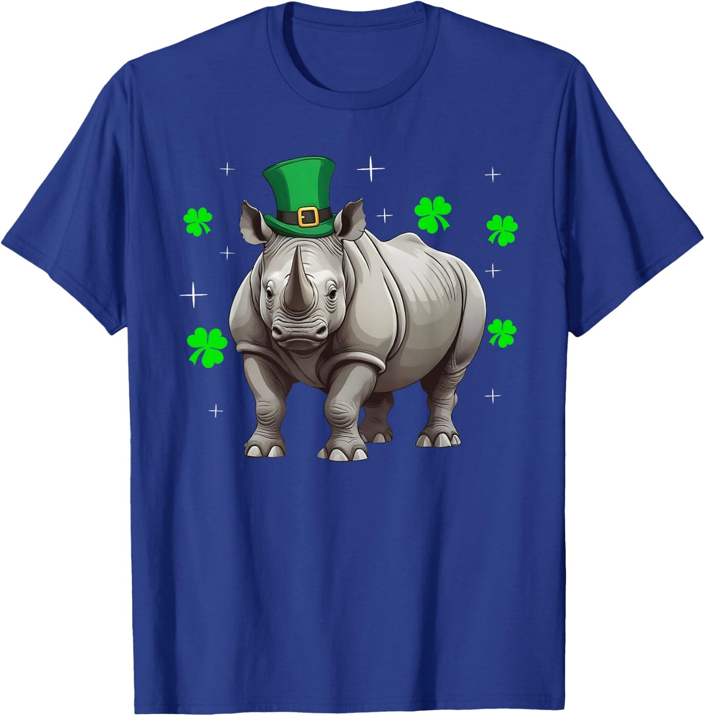 Irish Shamrock Leprechaun Hat Rhino St Patrick's Day T-Shirt - T-Shirt | Royal