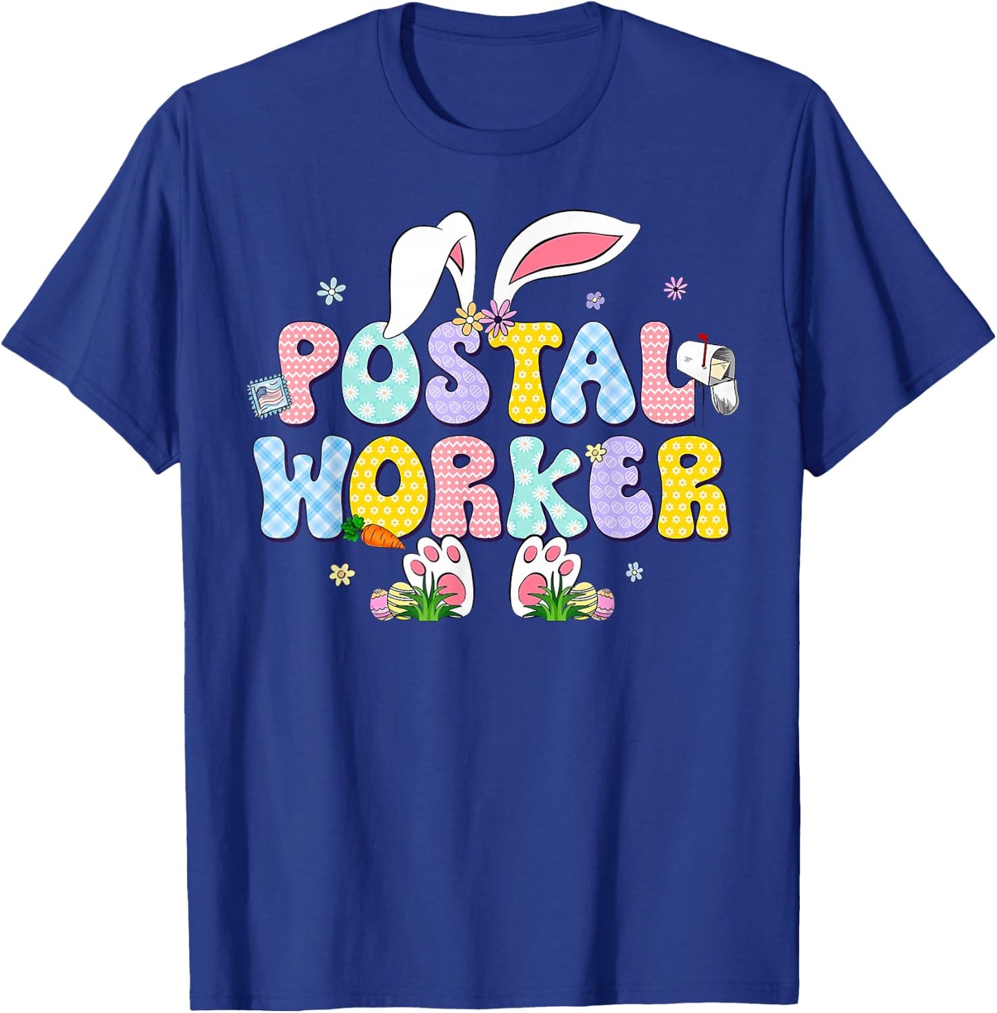Postal Worker Easter Mail Carrier Postal Carrier Mailman T-Shirt - T-Shirt | Royal
