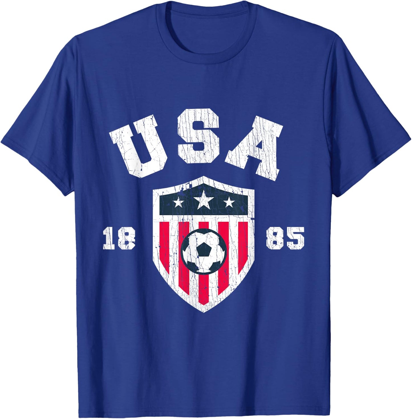 Vintage USA Soccer 1885 American Flag Football T-Shirt - T-Shirt | Royal