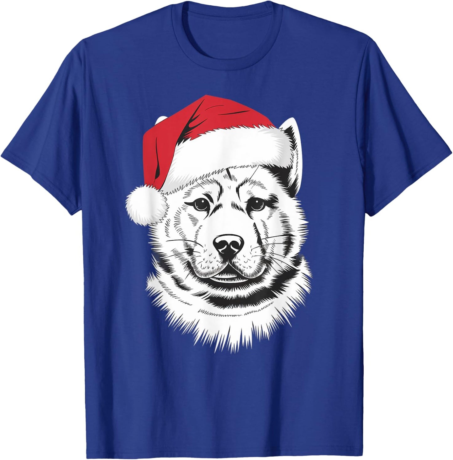 Joyful Akita Santa Dog on Akita Christmas T-Shirt - T-Shirt | Royal