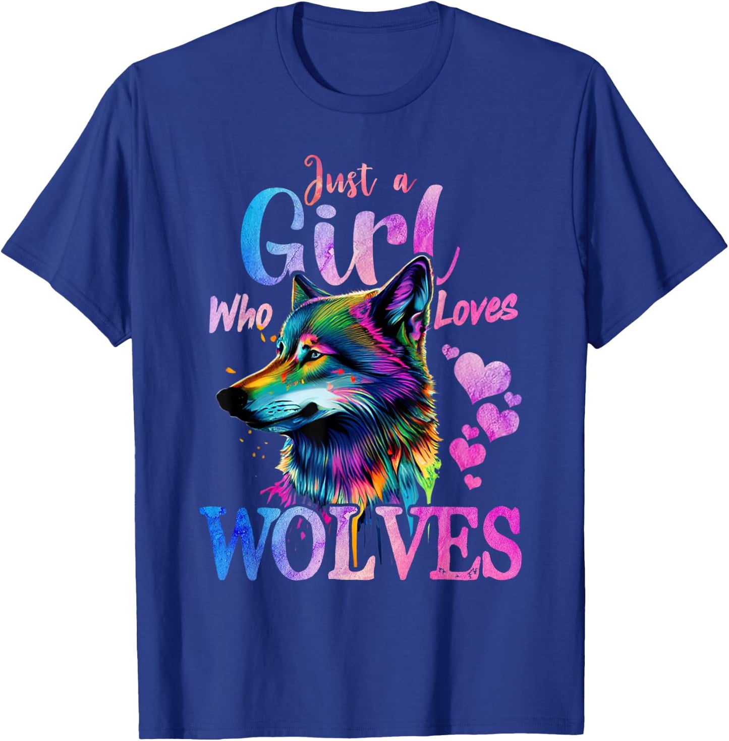 Just a Girl Who Loves Wolves Funny Women Wolf Lover T-Shirt - T-Shirt | Royal