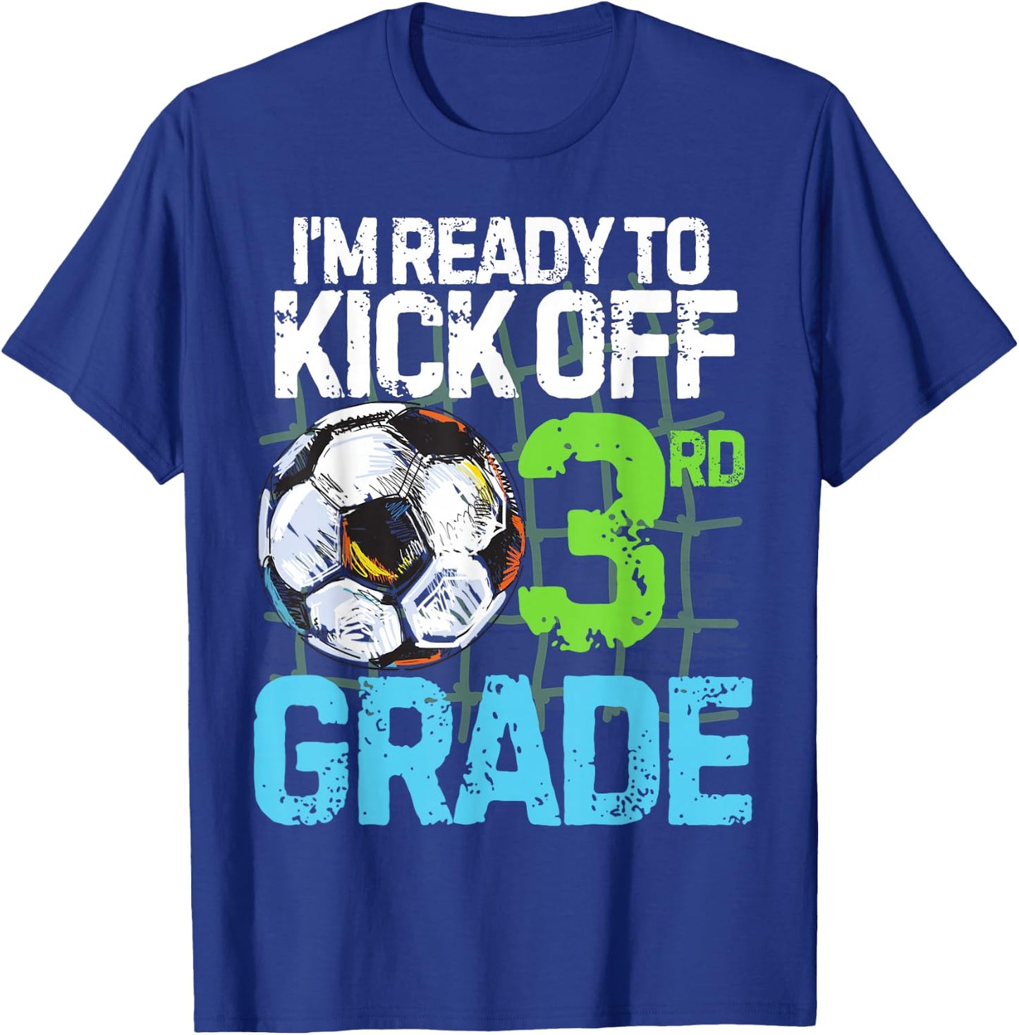 Back To School First day Of 3rd grade Soccer Games Boys Kids T-Shirt - T-Shirt | Royal