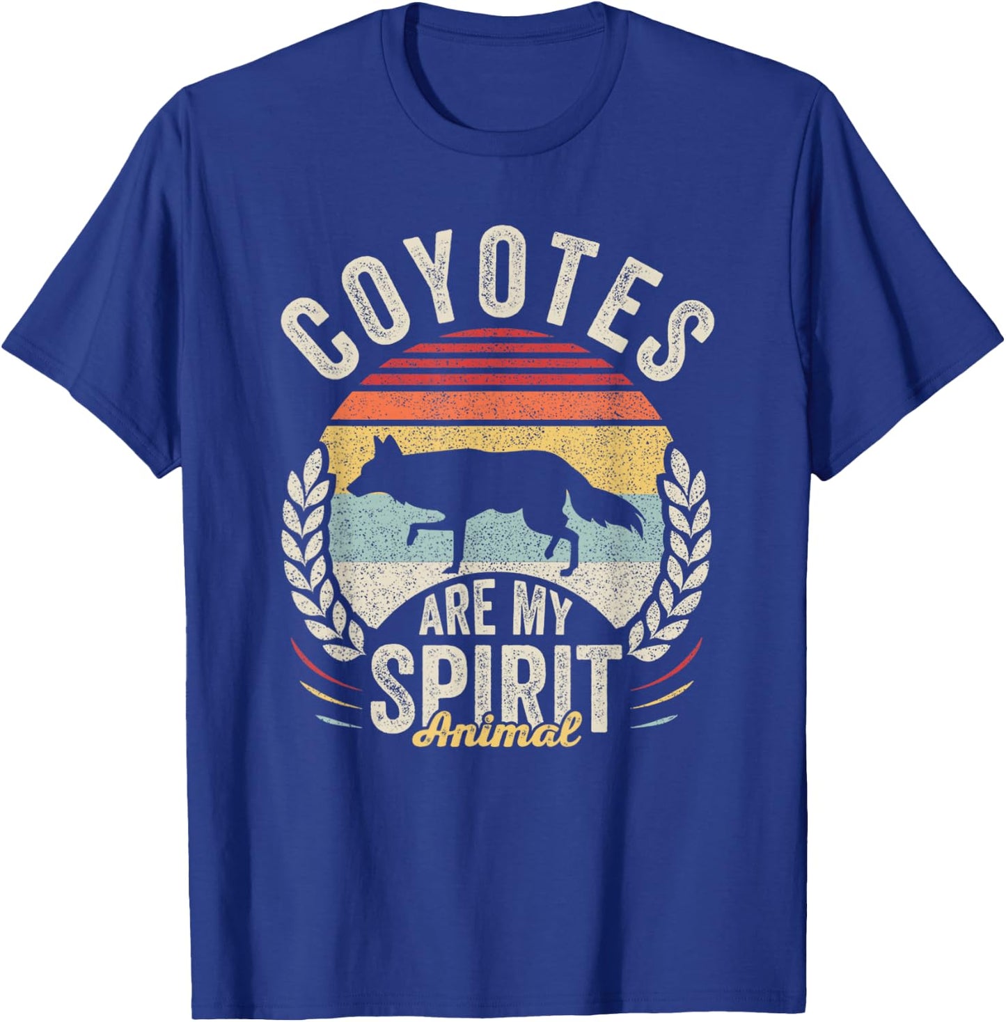 Vintage Retro Coyotes Are My Spirit Animal Coyote Lover T-Shirt - T-Shirt | Royal