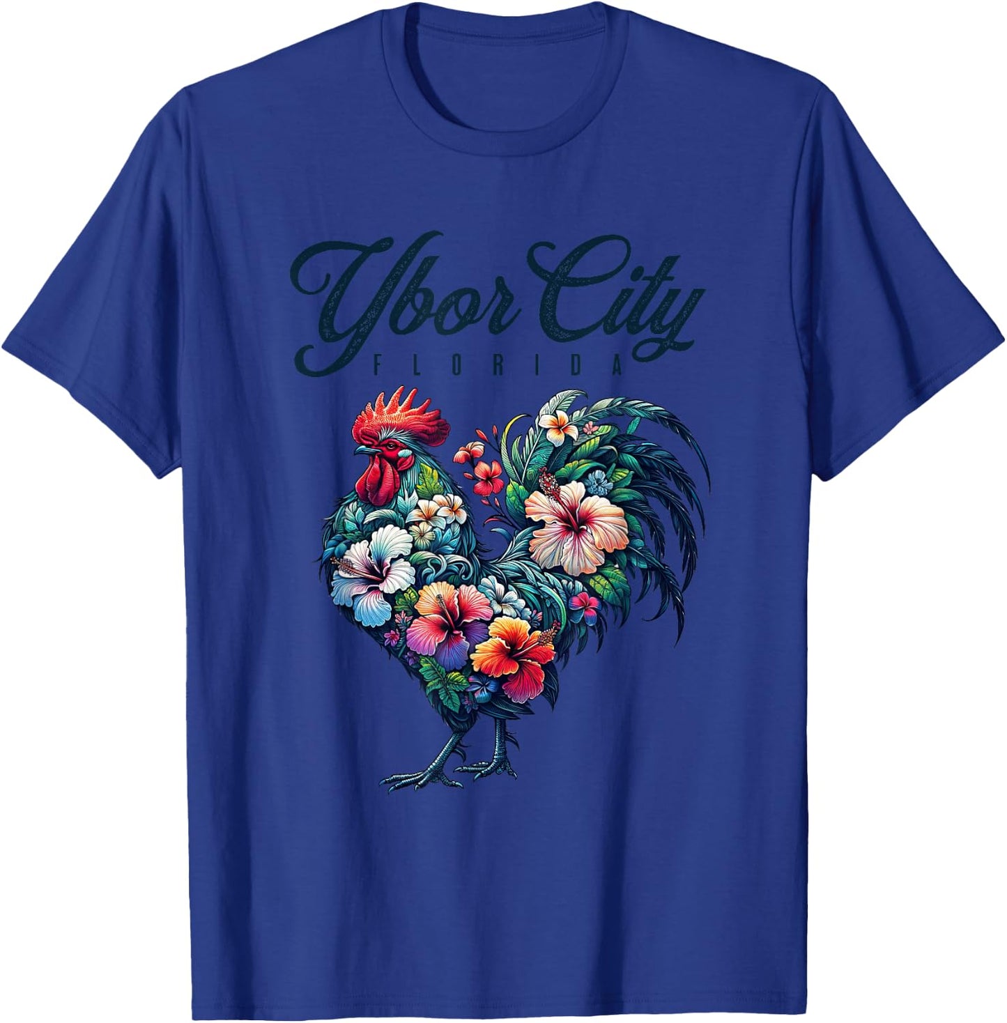 Ybor City Florida Tropical Chicken With Hibiscus T-Shirt - T-Shirt | Royal