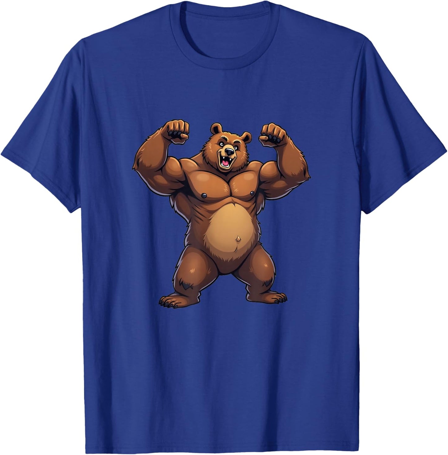 I Love Bear Funny Gay Daddy LGBTQ Pride Cartoon Style Muscle T-Shirt - T-Shirt | Royal