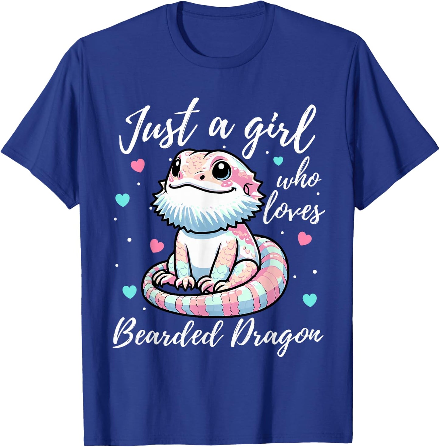 Just A Girl Who Loves Bearded Dragon Cute Pastel Color T-Shirt - T-Shirt | Royal