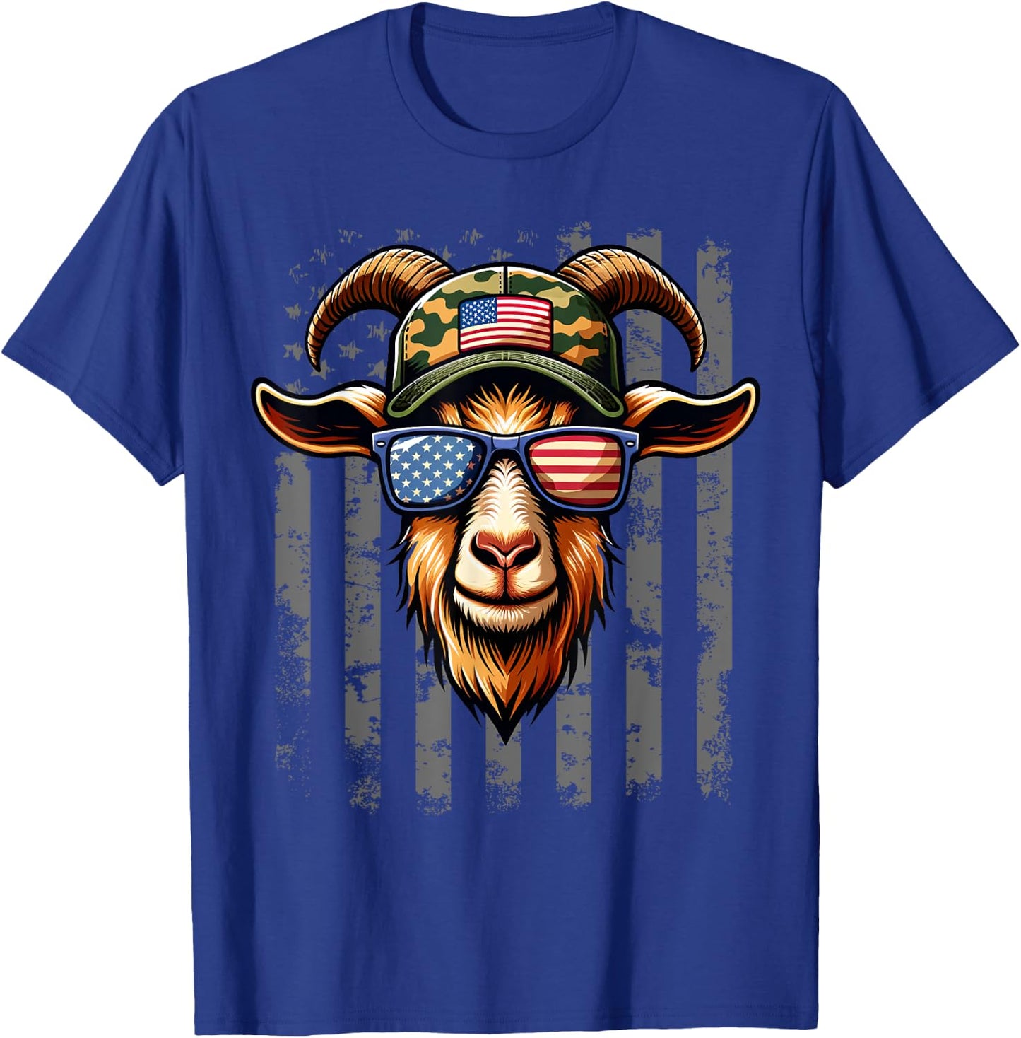 4th July Goat USA Flag Dad Father America Men Boys Kids T-Shirt - T-Shirt | Royal