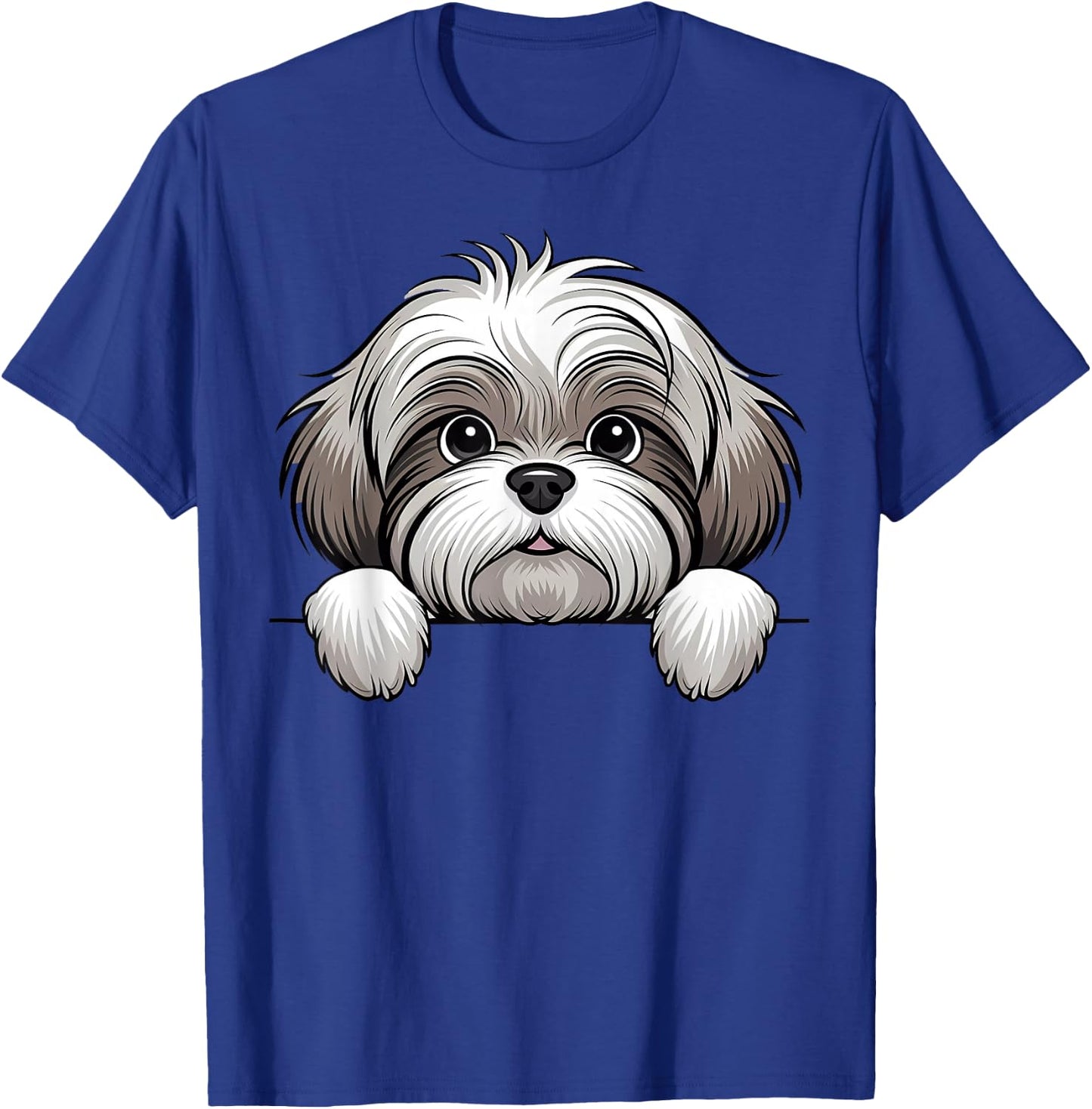 Cute Lhasa Apso Peeking Pocket Puppy Funny Dog Lover T-Shirt - T-Shirt | Royal