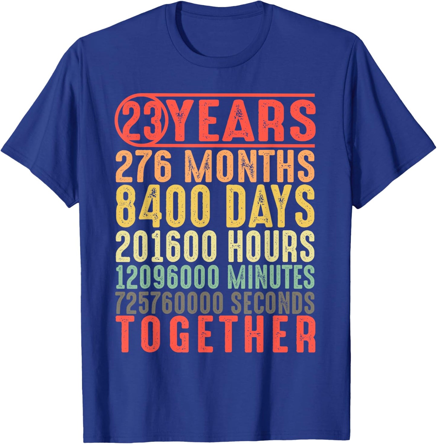 23rd Anniversary 23 Years Couple 23rd Wedding Anniversary T-Shirt - T-Shirt | Royal