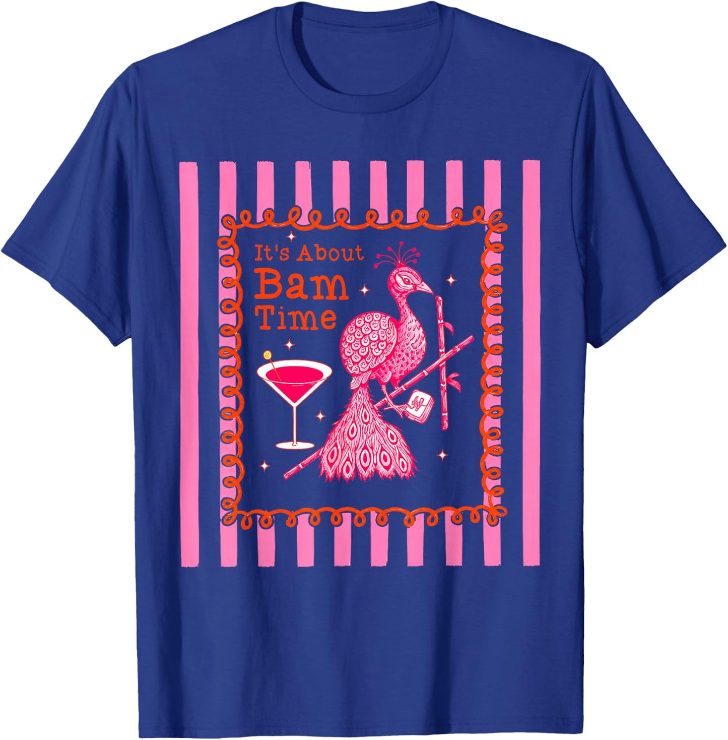 It's About Bam Time Mahjong Player Funny Peacock Men Women T-Shirt - T-Shirt | Royal