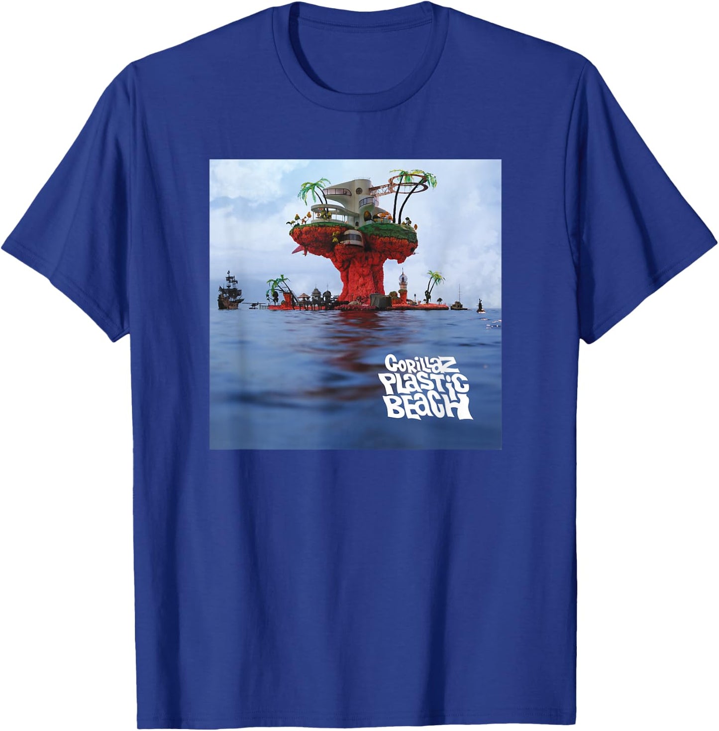 Gorillaz Plastic Beach LP Cover T-Shirt - T-Shirt | Royal