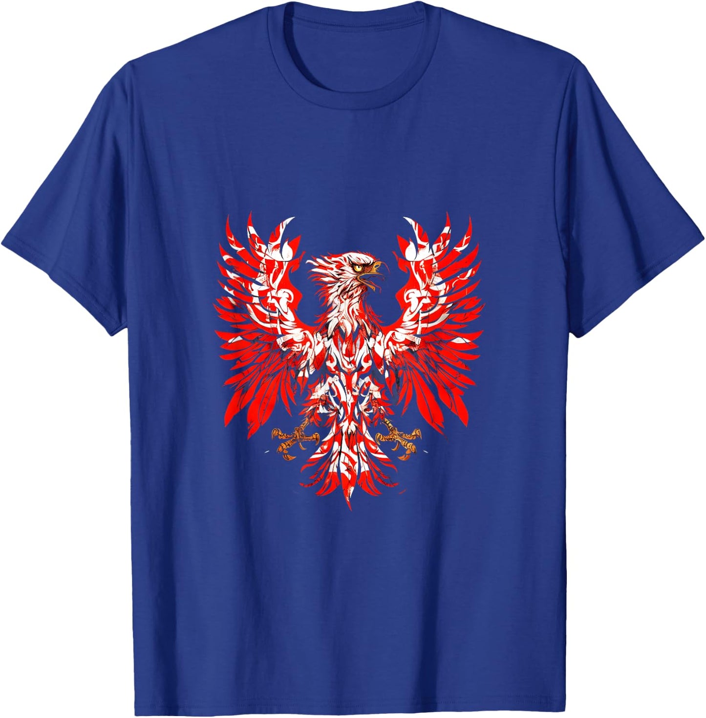 PolishDesigns Polish Eagle Poland Polska - Black, Small, Classic Fit, Short Sleeve, -Adult, All Ages, Polish Heritage, Flag Enthusiasts T-Shirt - T-Shirt | Royal