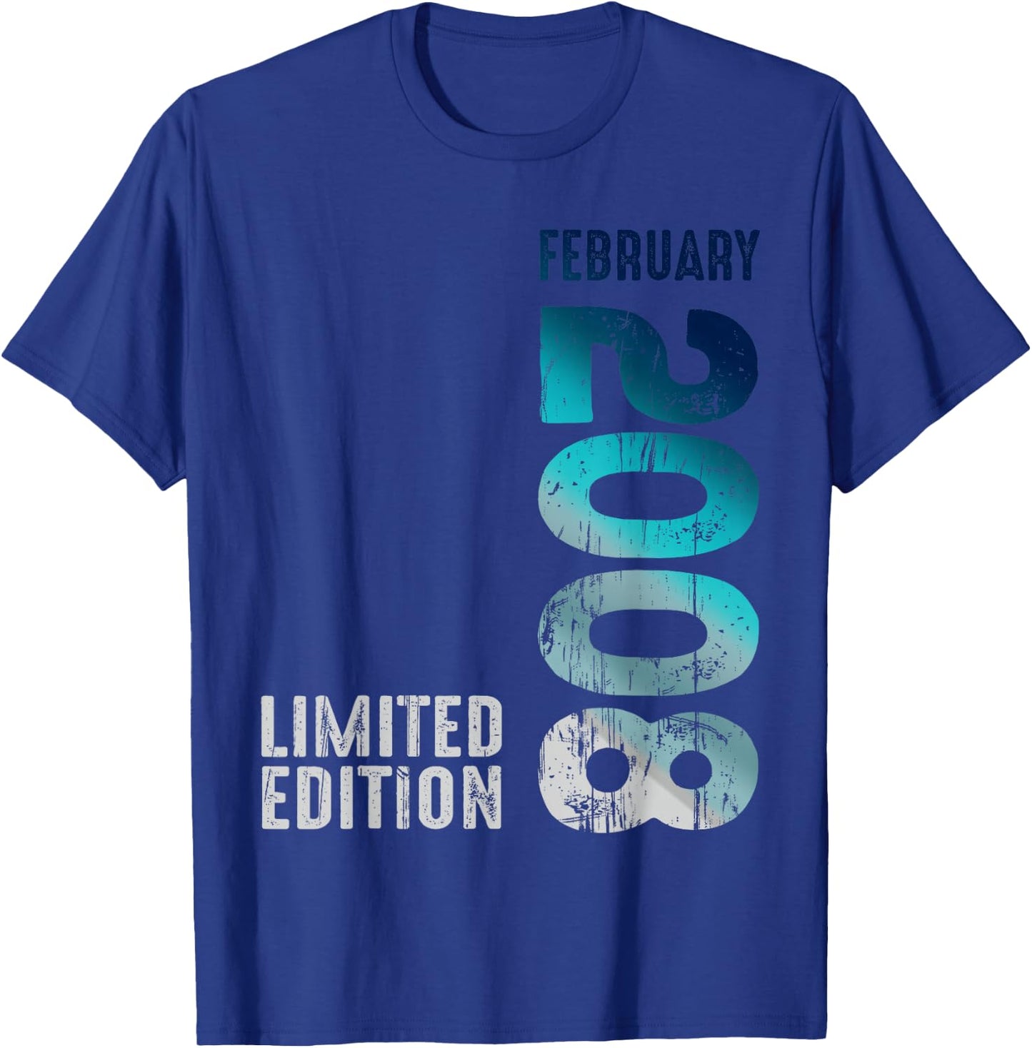 February 2008 Year 2008 Retro 2008 Vintage Limited Edition , black T-Shirt - T-Shirt | Royal