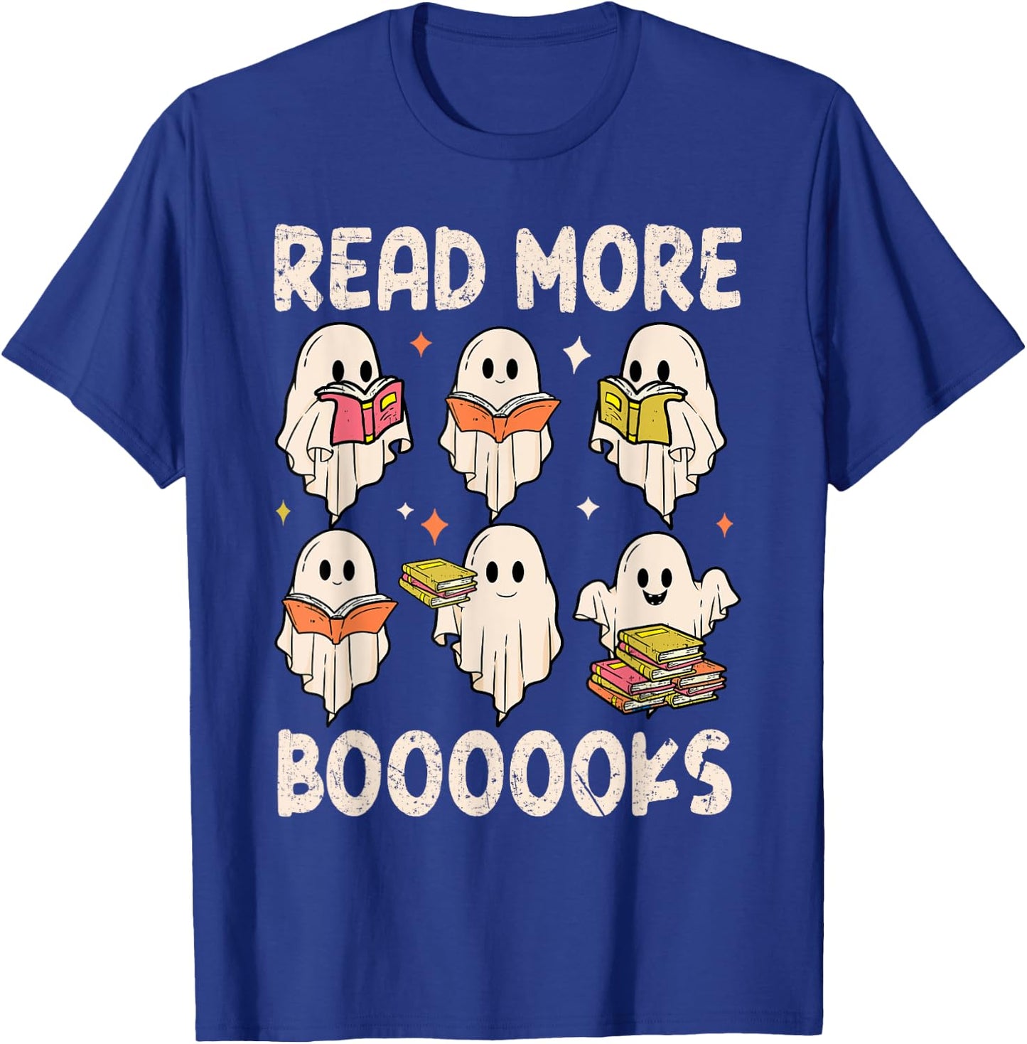 Groovy Halloween Ghost Read More Boooooks Librarian Teacher Women Kids T-Shirt - T-Shirt | Royal