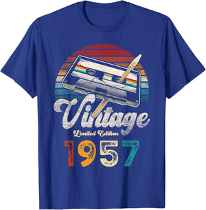 Vintage 1957 Geburtstag 69 Jahre Kassette Bleistift T-Shirt - T-Shirt | Royal