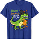 Kids Thanksgiving Turkey Saurus Rex Dino Fall Boys Kids Toddler T-Shirt - T-Shirt | Royal