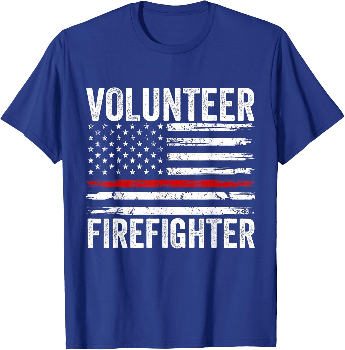 Volunteer Firefighter Men Women Funny Fireman Firewoman Dad T-Shirt - T-Shirt | Royal
