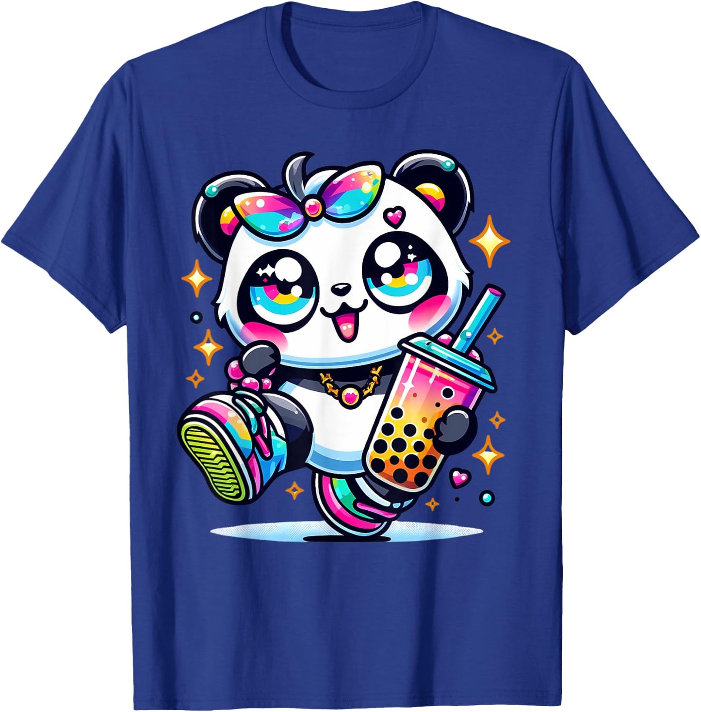 Panda Kawaii Boba Bubble Tea Anime Cute For Kids T-Shirt - T-Shirt | Royal