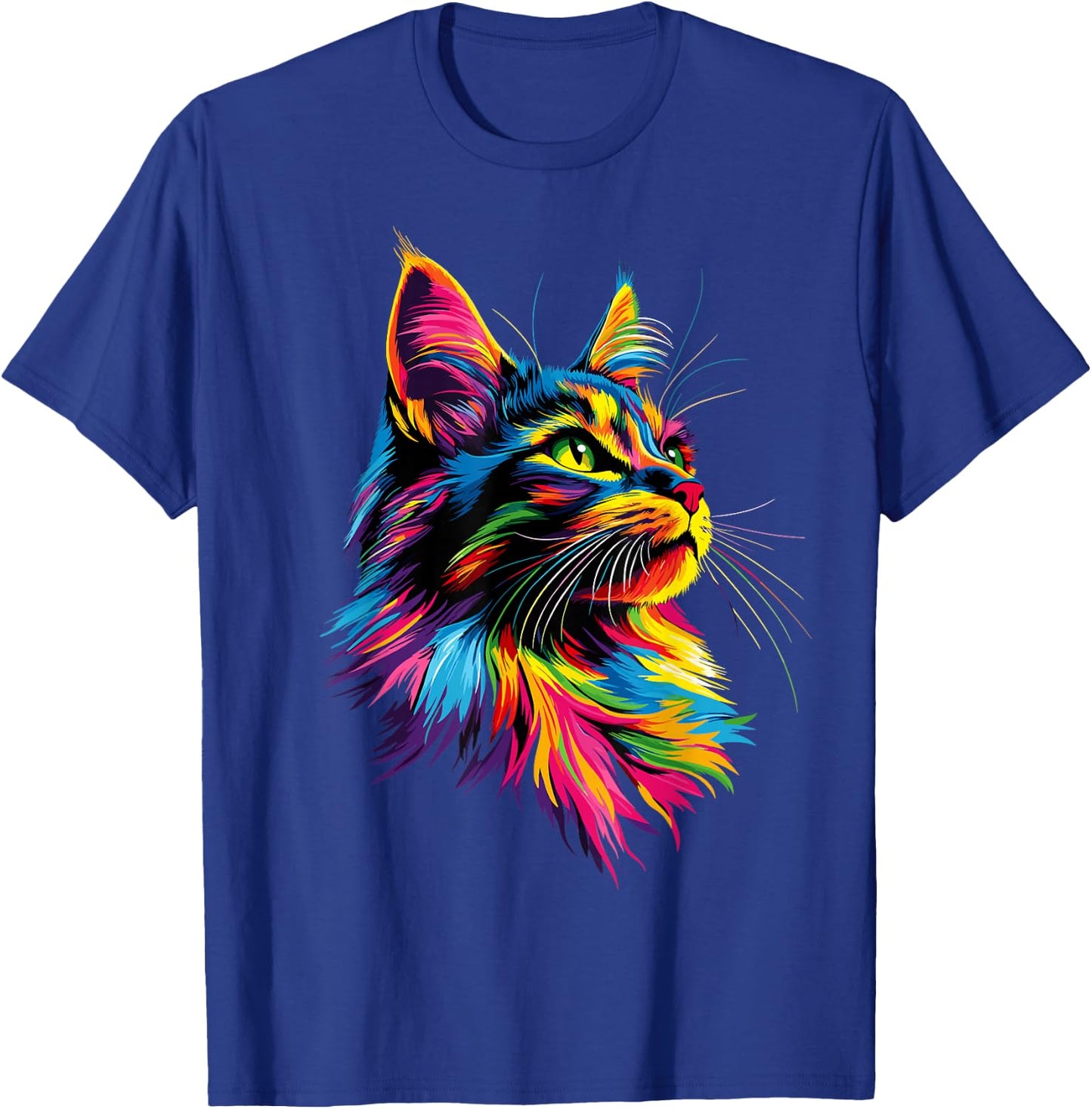 Maine Coon Cat Colors Rainbow Colorful Maine-Coon , Black, S T-Shirt - T-Shirt | Royal
