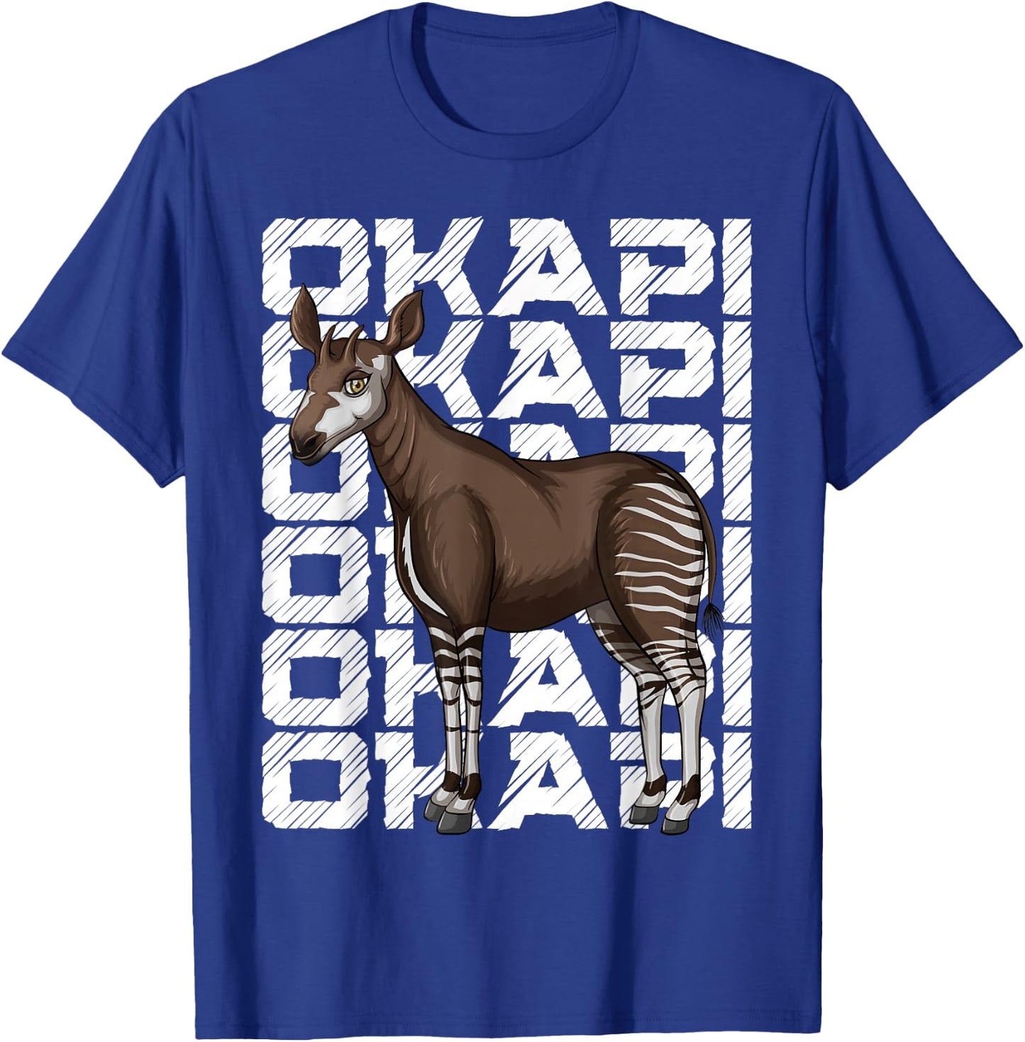 Okapi Illustration with Okapi T-Shirt - T-Shirt | Royal