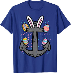 Easter Bunny Anchor Nautical Boat Captain Men Women Kids Boy T-Shirt - T-Shirt | Royal