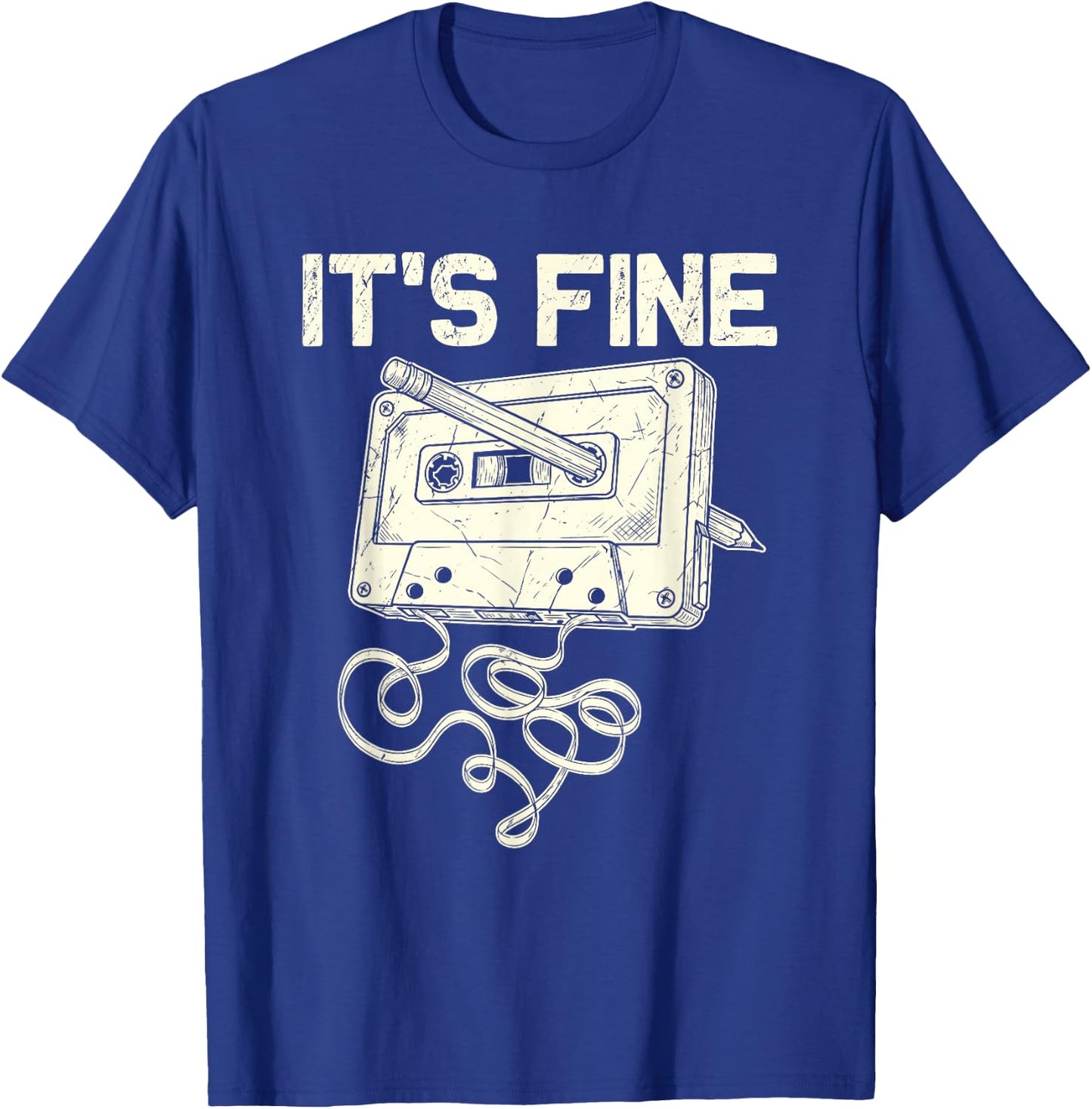 It's Fine Retro Cassette Tape 80's 90's Music Vintage T-Shirt - T-Shirt | Royal
