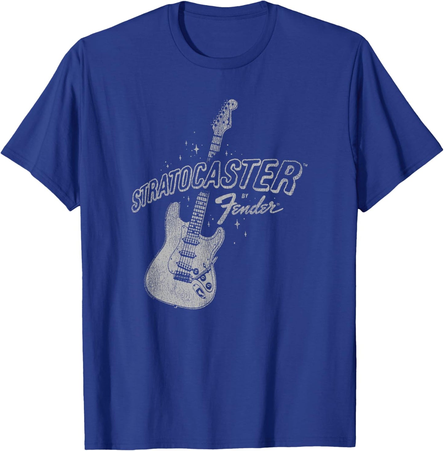 Fender Stratocaster Sparkling Guitar Vintage Poster T-Shirt - T-Shirt | Royal