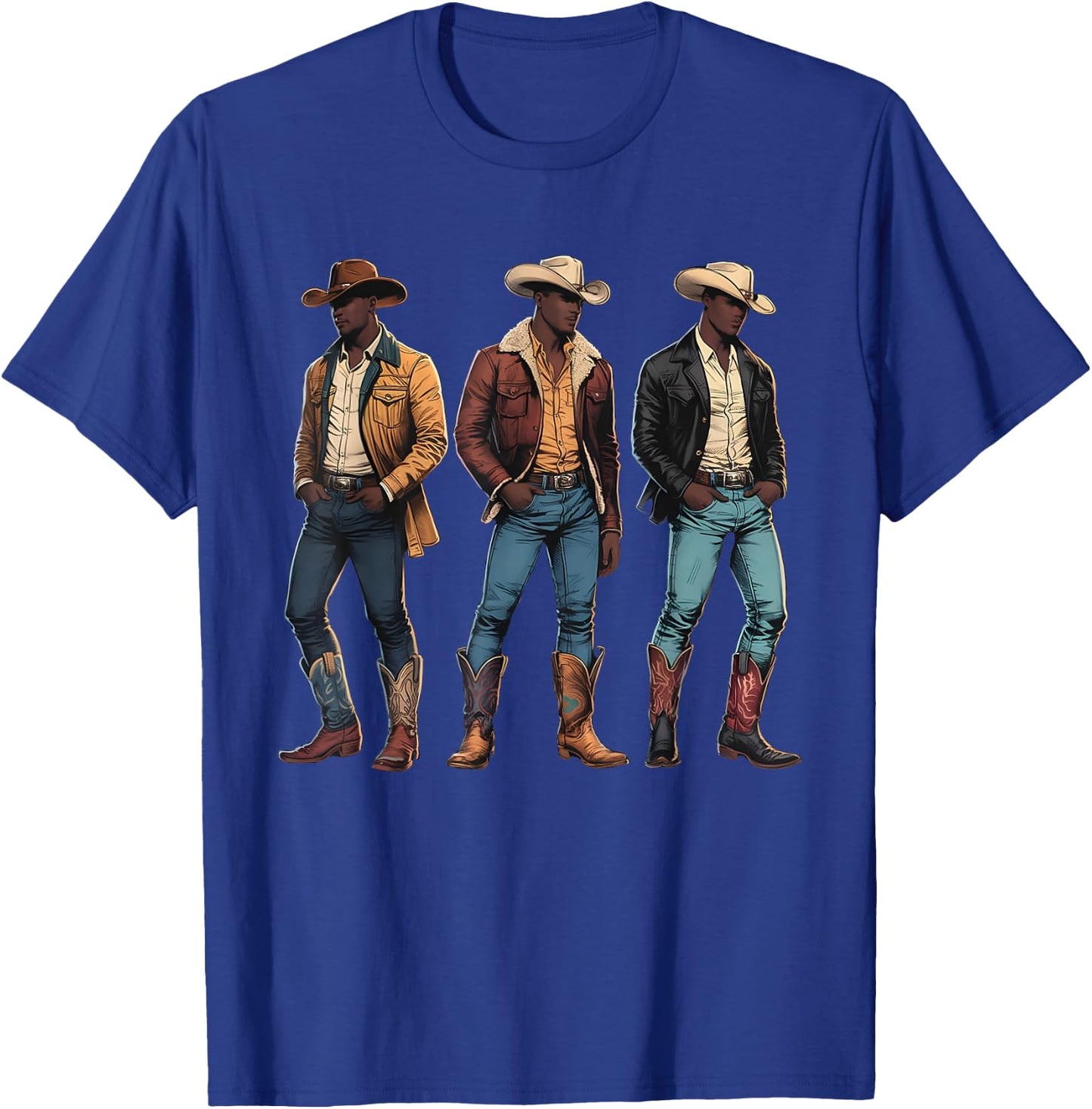 Melanin Cowboy Western African American Black History Month T-Shirt - T-Shirt | Royal