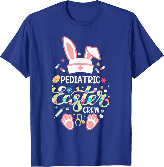 Pediatric Easter Day Nurse Crew Bunny Ears Nurse Life T-Shirt - T-Shirt | Royal