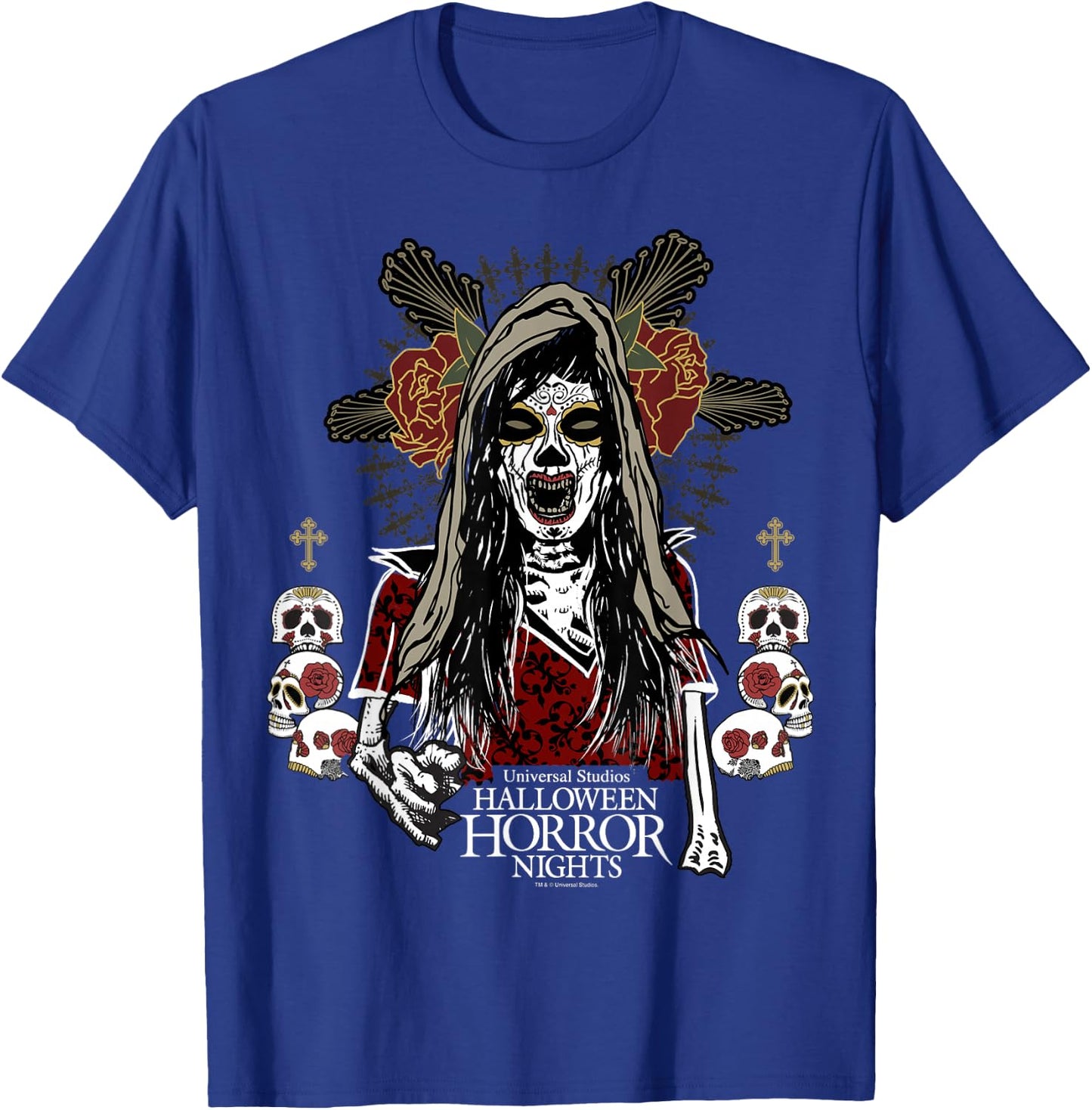 Halloween Horror Nights Day of The Dead Dia De Los Muertos T-Shirt - T-Shirt | Royal