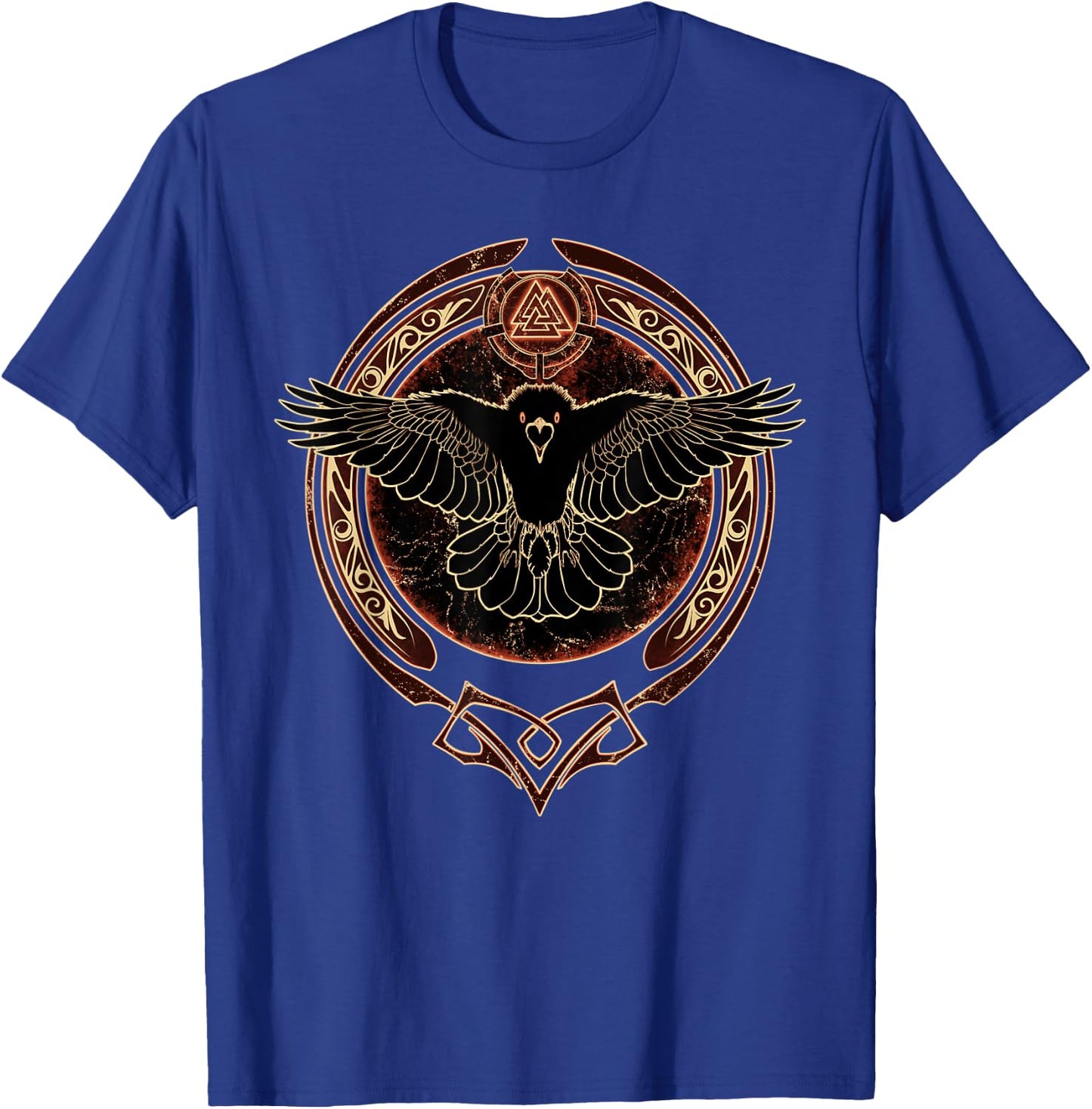 Hugin Viking Raven Valknut Symbol T-Shirt - T-Shirt | Royal