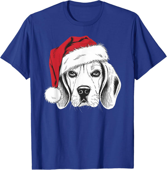 Joyful Beagle Santa Dog on Beagle Christmas Men Women Kids T-Shirt - T-Shirt | Royal