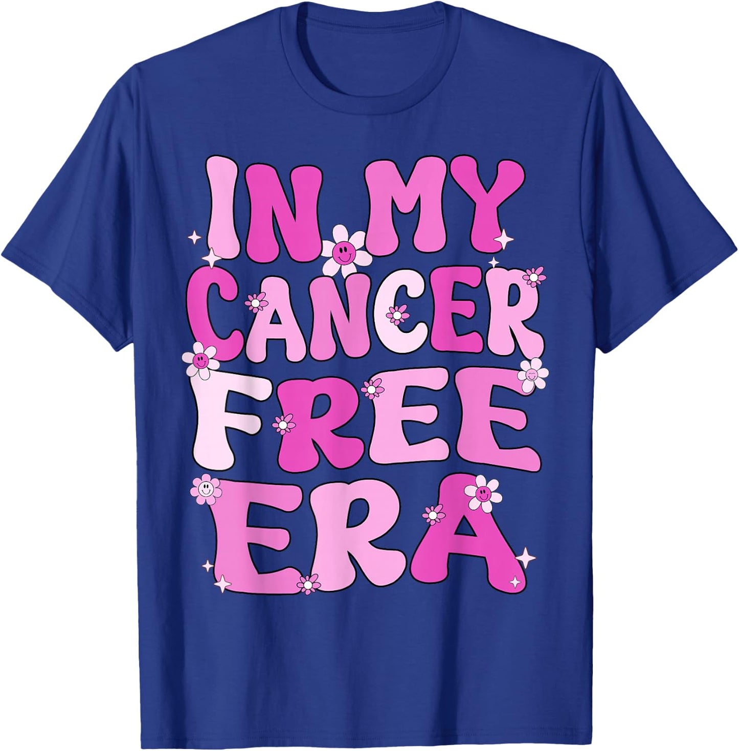 In My Cancer Free Era Retro Groovy Breast Cancer Awareness T-Shirt - T-Shirt | Royal