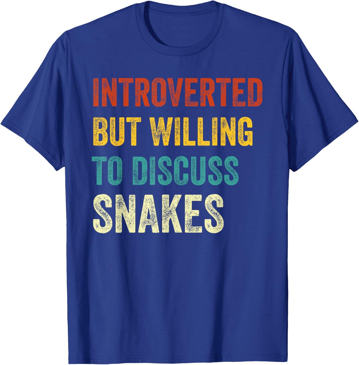 Introverted But Willing To Discuss Snakes Lover Retro T-Shirt - T-Shirt | Royal
