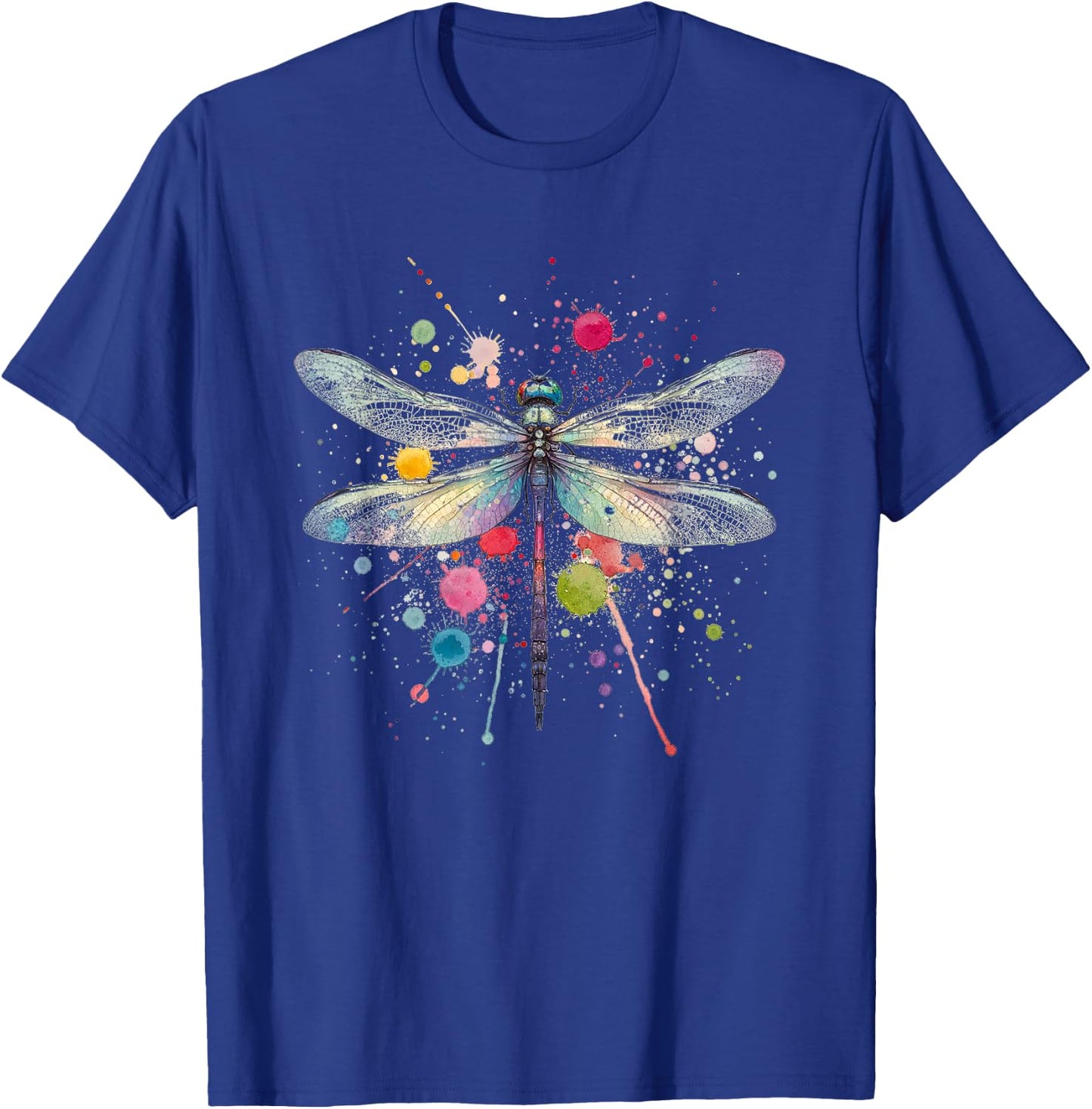 Vibrant Dragonfly Splatter for All Occasions T-Shirt - T-Shirt | Royal