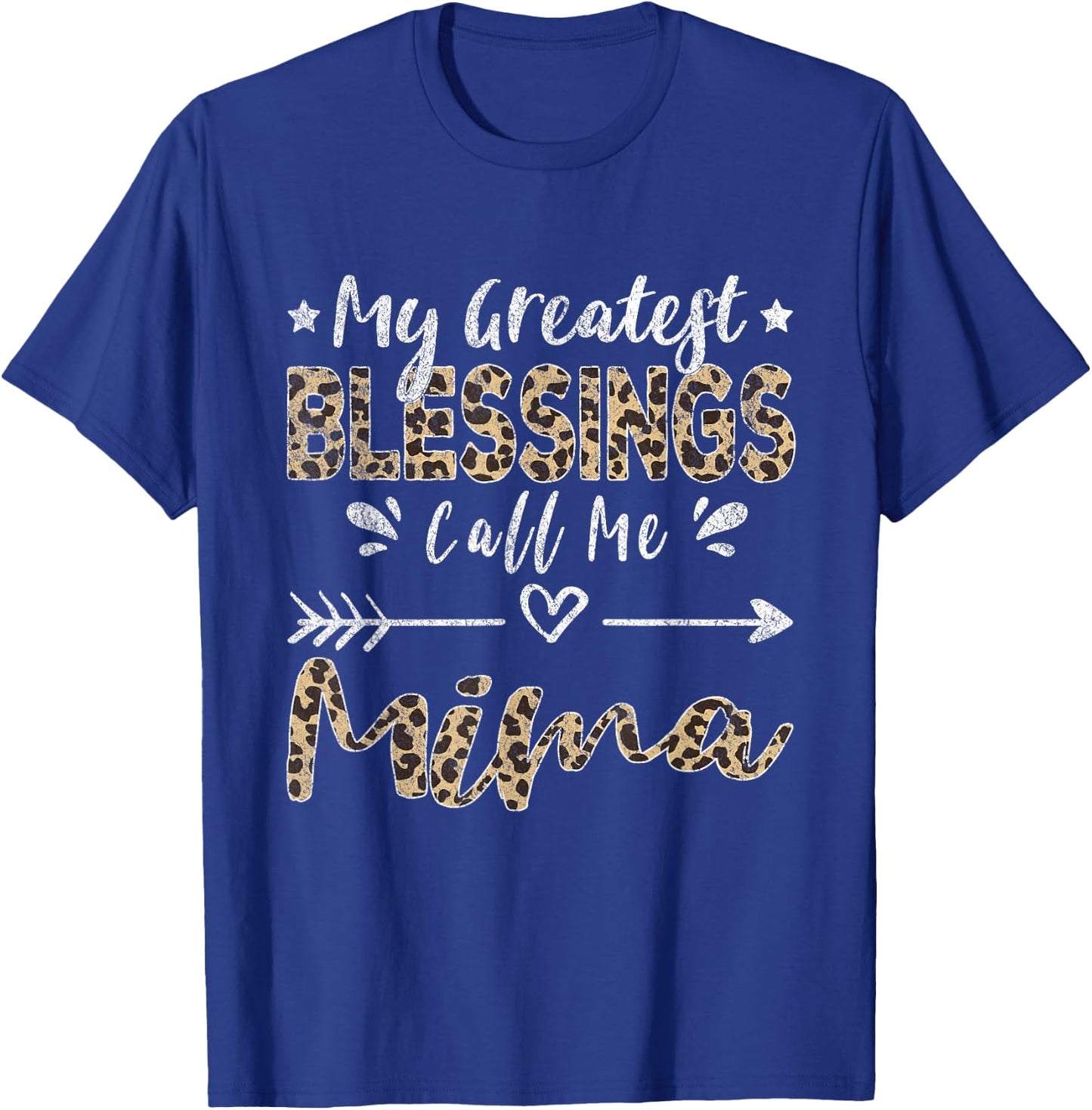 My Greatest Blessings Call Me Mima Leopard T-Shirt - T-Shirt | Royal