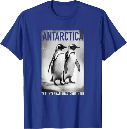Antarctica Penguins Women Apparel & Decor -Kids Penguin Themed Black Small T-Shirt - T-Shirt | Royal