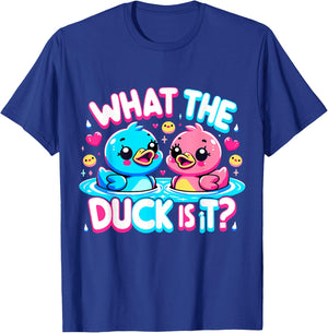 What the Duck is it? Baby Gender Reveal Party T-Shirt - T-Shirt | Royal