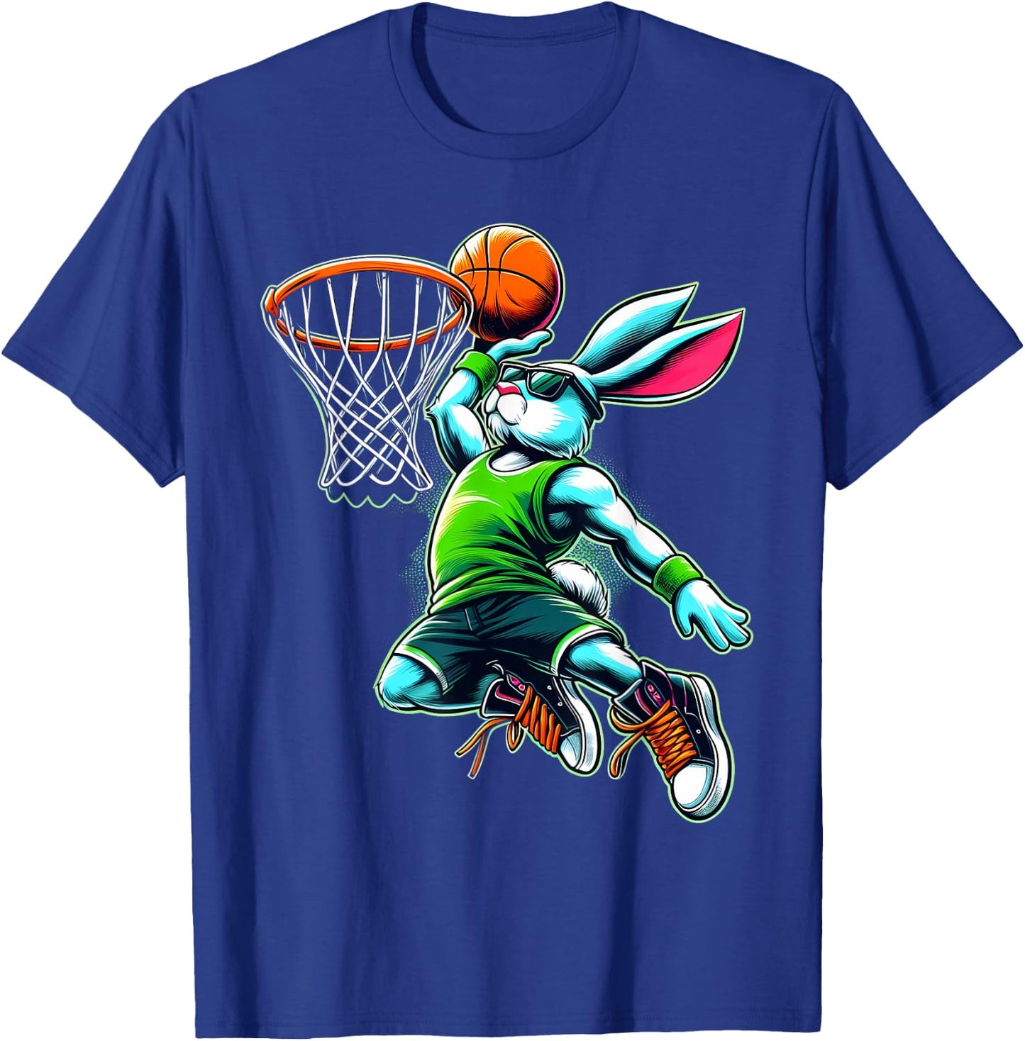 Easter Bunny Basketball Funny Easter Basketball Boys Kids T-Shirt - T-Shirt | Royal