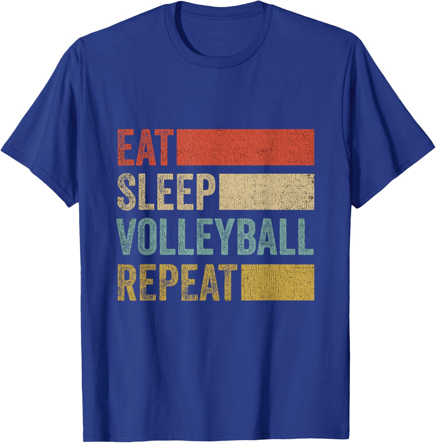 Retro Eat Sleep Volleyball Repeat Lustiges Volleyball T-Shirt - T-Shirt | Royal