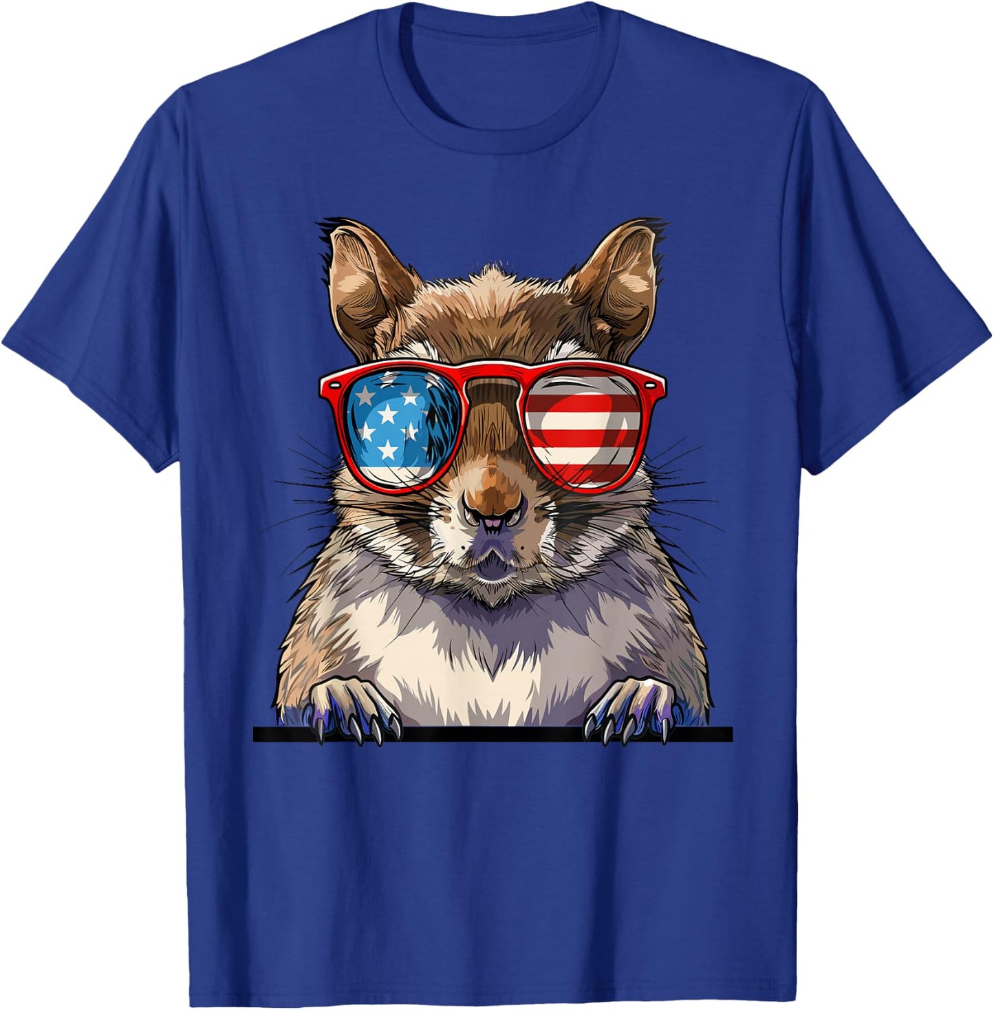 Squirrel USA Flag Funny Squirrel Lovers Mom Dad 4th of July Girls Kids Men T-Shirt - T-Shirt | Royal
