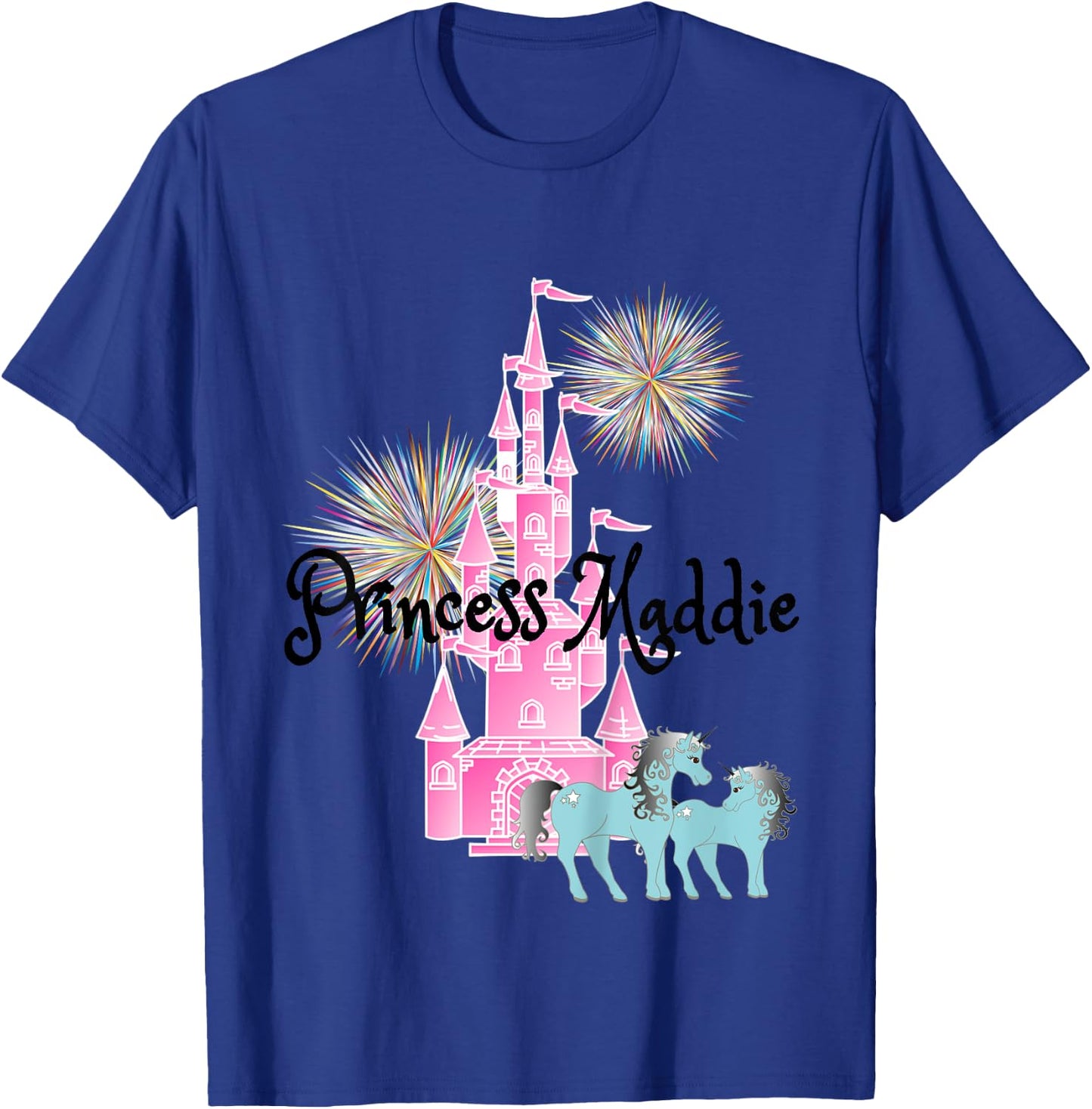Kids Princess Maddie Name Girls Personalized Custom T-Shirt - T-Shirt | Royal