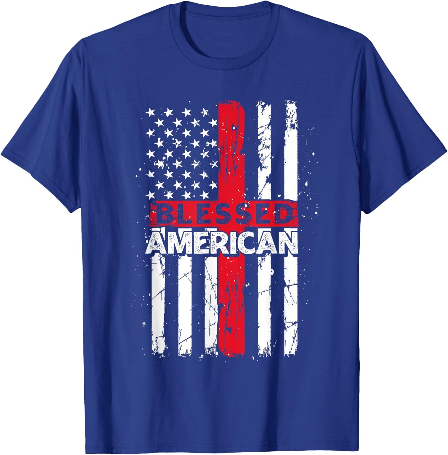 Christian American US Flag Freedom Patriotic 4th Of July Kids Men T-Shirt - T-Shirt | Royal