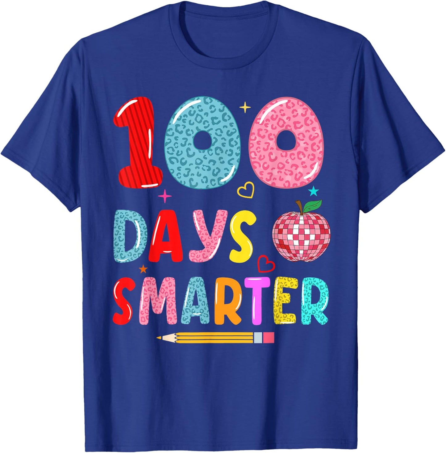 100 days Smarter leopard 100th Day Of school girls boys T-Shirt - T-Shirt | Royal